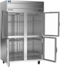 Beverage-Air - 52" Cross Temp Stainless Steel Refrigerator/Freezer w/ 4 Glass Swing Half Doors - CT2HC-1HG