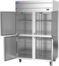 Beverage-Air - 52" Cross Temp Stainless Steel Refrigerator/Freezer w/ 4 Solid Swing Half Doors - CT2HC-1HS
