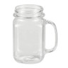 G.E.T - Specialty Drinkware 16 oz Plastic Mason Jar W/ Handle (24 Per Case) - MAS-3-CL
