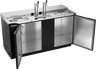 Beverage-Air - 68" Black Two Tower Kegerator w/ Single Taps & Club Top - DD68HC-C-B