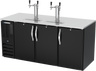 Beverage-Air - 72" Black 4 Tap Kegerator w/ 3 Solid Swing Doors - DD72HC-B