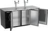 Beverage-Air - 72" Black 4 Tap Kegerator w/ 3 Solid Swing Doors - DD72HC-B
