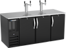 Beverage-Air - 72" Black 4 Tap Kegerator w/ 3 Solid Swing Doors - DD72HC-B