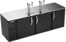 Beverage-Air - 94" Black 4 Tap Kegerator w/ 3 Solid Swing Doors - DD94HC-B