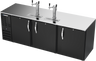 Beverage-Air - 94" Black 4 Tap Kegerator w/ 3 Solid Swing Doors - DD94HC-B