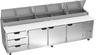 Beverage-Air - 119" Pizza Prep Table w/ 3 Doors & 3 Drawers - DPD119HC-2