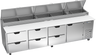 Beverage-Air - 119" Pizza Prep Table w/ 1 Door & 6 Drawers - DPD119HC-6