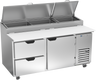 Beverage-Air - 67" Pizza Prep Table w/ 1 Door & 2 Drawers - DPD67HC-2