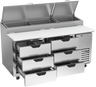 Beverage-Air - 67" Pizza Prep Table w/ 6 Drawers - DPD67HC-6