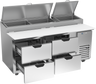 Beverage-Air - 72" Pizza Prep Table w/ 4 Drawers - DPD72HC-4