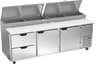 Beverage-Air - 93" Pizza Prep Table w/ 2 Doors & 2 Drawers - DPD93HC-2