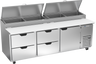 Beverage-Air - 93" Pizza Prep Table w/ 1 Door & 4 Drawers - DPD93HC-4