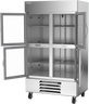 Beverage-Air - 47" Horizon Stainless Steel Reach-In Refrigerator w/ 4 Glass Swing Half Doors - HBR44HC-1-HG