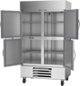 Beverage-Air - 47" Horizon Stainless Steel Reach-In Refrigerator w/ 4 Solid Swing Half Doors - HBR44HC-1-HS