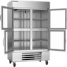 Beverage-Air - 52" Horizon Stainless Steel Reach-In Refrigerator w/ 4 Glass Swing Half Doors - HBR49HC-1-HG
