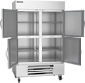 Beverage-Air - 52" Horizon Stainless Steel Reach-In Refrigerator w/ 4 Solid Swing Half Doors - HBR49HC-1-HS