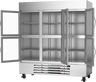 Beverage-Air - 75" Horizon Stainless Steel Reach-In Refrigerator w/ 6 Glass Swing Half Doors - HBR72HC-1-HG