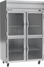Beverage-Air - 52" Horizon Stainless Steel Reach-In Freezer w/ 4 Glass Swing Half Doors - HF2HC-1HG