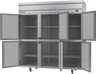 Beverage-Air - 78" Horizon Stainless Steel Reach-In Freezer w/ 6 Solid Swing Half Doors - HFP3HC-1HS