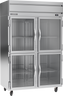 Beverage-Air - 52" Horizon Stainless Steel Reach-In Freezer w/ 4 Glass Swing Half Doors - HFPS2HC-1HG