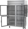 Beverage-Air - 52" Horizon Stainless Steel Reach-In Freezer w/ 4 Glass Swing Half Doors - HFPS2HC-1HG