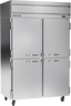 Beverage-Air - 52" Horizon Stainless Steel Reach-In Freezer w/ 4 Solid Swing Half Doors - HFPS2HC-1HS