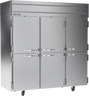 Beverage-Air - 78" Horizon Stainless Steel Reach-In Freezer w/ 6 Solid Swing Half Doors - HFPS3HC-1HS