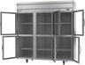 Beverage-Air - 78" Horizon Stainless Steel Reach-In Refrigerator w/ 6 Glass Swing Half Doors - HR3HC-1HG