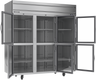 Beverage-Air - 78" Horizon Stainless Steel Reach-In Refrigerator w/ 6 Glass Swing Half Doors - HR3HC-1HG