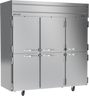 Beverage-Air - 78" Horizon Stainless Steel Reach-In Refrigerator w/ 6 Solid Swing Half Doors - HR3HC-1HS