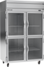 Beverage-Air - 52" Horizon Stainless Steel Reach-In Refrigerator w/ 4 Glass Swing Half Doors - HRP2HC-1HG