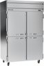 Beverage-Air - 52" Horizon Stainless Steel Reach-In Refrigerator w/ 4 Solid Swing Half Doors - HRP2HC-1HS