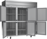 Beverage-Air - 78" Horizon Stainless Steel Reach-In Refrigerator w/ 6 Solid Swing Half Doors - HRP3HC-1HS