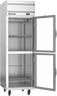 Beverage-Air - 26" Horizon Stainless Steel Reach-In Refrigerator w/ 2 Glass Swing Half Doors - HRPS1HC-1HG