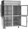 Beverage-Air - 52" Horizon Stainless Steel Reach-In Refrigerator w/ 4 Glass Swing Half Doors - HRPS2HC-1HG