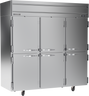 Beverage-Air - 78" Horizon Stainless Steel Reach-In Refrigerator w/ 6 Solid Swing Half Doors - HRPS3HC-1HS