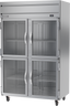 Beverage-Air - 52" Horizon Stainless Steel Reach-In Refrigerator w/ 4 Glass Swing Half Doors - HRS2HC-1HG