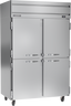 Beverage-Air - 52" Horizon Stainless Steel Reach-In Refrigerator w/ 4 Solid Swing Half Doors - HRS2HC-1HS