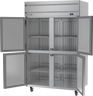 Beverage-Air - 52" Horizon Stainless Steel Reach-In Refrigerator w/ 4 Solid Swing Half Doors - HRS2HC-1HS