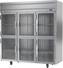 Beverage-Air - 78" Horizon Stainless Steel Reach-In Refrigerator w/ 6 Glass Swing Half Doors - HRS3HC-1HG