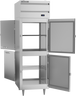 Beverage-Air - 27" P Series Stainless Steel Pass-Thru Freezer w/ 4 Solid Swing Half Doors - PFD1HC-1AHS
