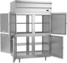 Beverage-Air - 52" P Series Stainless Steel Pass-Thru Freezer w/ 8 Solid Swing Half Doors - PFD2HC-1AHS