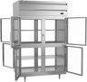 Beverage-Air - 52" P Series Stainless Steel Pass-Thru Refrigerator w/ 8 Glass Swing Half Doors - PRD2HC-1BHG