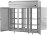 Beverage-Air - 78" P Series Stainless Steel Pass-Thru Refrigerator w/ 6 Solid Swing Doors - PRD3HC-1AS