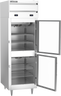 Beverage-Air - 27" P Series Stainless Steel Refrigerator/Freezer w/ 2 Glass Swing Half Doors - PRF12-12HC-1HG