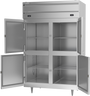 Beverage-Air - 52" P Series Stainless Steel Refrigerator/Freezer w/ 4 Solid Swing Half Doors - PRF24-24HC-1AHS