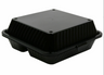 G.E.T - Eco-Takeouts 9" x 9" Black Polypropylene 3-Compartment Reusable Food Container (12 Per Case) - EC-09-1-BK