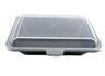 G.E.T - Eco-Takeouts 9" x 6.5" Black/Clear Polypropylene Half-Size Reusable Food Container (12 Per Case) - EC-11-2X-BK/CL
