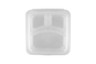 G.E.T - Eco-Takeouts 9" x 9" Clear Polypropylene 3-Compartment Reusable Food Container (12 Per Case) - EC-12-1-CL