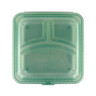 G.E.T - Eco-Takeouts 9" x 9" Jade Polypropylene 3-Compartment Reusable Food Container (12 Per Case) - EC-12-1-JA